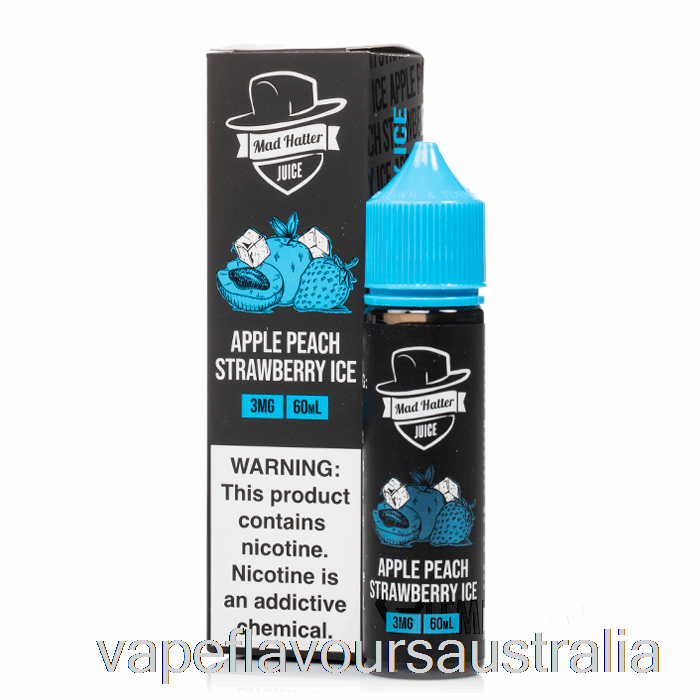 Vape Flavours Australia Apple Peach Strawberry ICE - Mad Hatter - 60mL 3mg